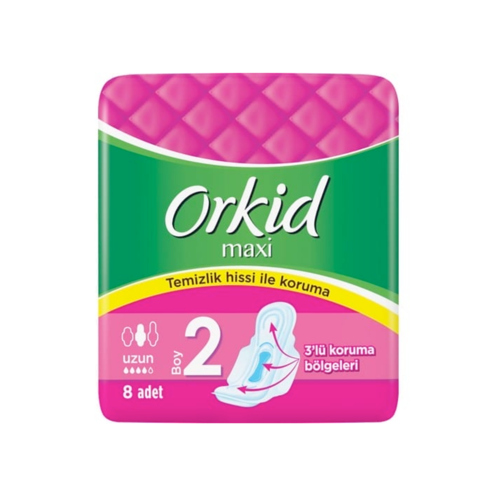 Orkid Maxi Uzun Ped 8 Adet